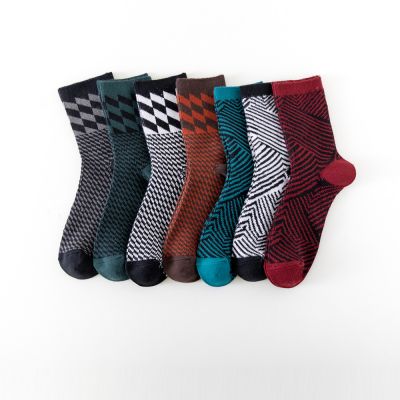 冬款双针提花袜	